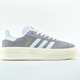 Кроссовки женские Adi Gazelle Bold Platform Grey White / кеды Ади Газель болд серые белые 39 - изображение 1