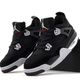 Кроссовки женские и мужские Ni Air Jord 4 Retro Black Canvas / Най аир Джорд 4 черные с серым высокие 39 - изображение 1