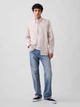 Рубашка хлопковая мужская GAP 350501896 L Белый/Бежевый (1161605846) - изображение 3
