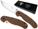 Ніж складаний Ontario Knife RAT I Linerlock, лезо Plain Satin D2, руківя Coyote Brown GFN, Тайвань, ON8867CB - изображение 2