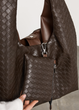 Большая повседневная женская плетеная сумка-шопер Sambag HOBO WEAVE L коричневая - изображение 9