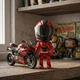 Коллекционная фигурка мотоциклист с шлемом игрушка гонщик для детей - изображение 5