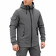 Куртка мужская SoftShell, серого цвета, водонепроницаемая куртка из материала софтшелл для осени L - изображение 1