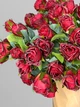 Штучна кущова троянда на 7 бутонів, 65 см, темно-червоний, К02239 - зображення 5