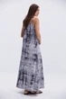 Длинное летнее платье на тонких бретелях графитовое с эффектом tie-dye Arjen 22077, размер S - изображение 3