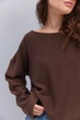 Женский вязаный джемпер oversize шоколадный Arjen 102392, размер L/XL - изображение 2