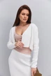 Женский вязаный костюм с юбкой и кардиганом светло-молочный Arjen 102244, размер универсальный - изображение 7
