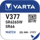 Батарейка для годинника срібно-цинкова Varta 377 SR626SW АG4 LR66 376 1.55V (804) - зображення 2