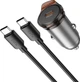 Автомобильное зарядное устройство Hoco NZ16 Rigorous single port PD30W Car Charger set (C to C) Metal Grey - изображение 2