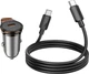 Автомобильное зарядное устройство Hoco NZ16 Rigorous single port PD30W Car Charger set (C to C) Metal Grey - изображение 6
