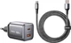 Сетевое зарядное устройство с кабелем Remax Wisdom Series 100W GaN Travel Charger + A-C Data Cable Set CA-15 (AC100W) EU (EU) Tarnish - изображение 1