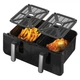 Аерогриль мультипіч iHunt Bro Dual Air Fryer 10L з подвійною зоною 5+5 л, 2200 Вт, сенсорне керування, чорна - зображення 4