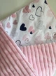Дитячий плюшовий конверт для виписки зі з'ємним утеплювачем Minky 90Х80 см, рожевий Сердечки - зображення 2