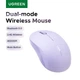 Беспроводная мышь UGREEN M331, Bluetooth 5.4 / 2.4G, 4000 DPI, USB, Серая Фіолетовий - изображение 3