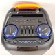 Колонка портативная Bluetooth караоке с микрофоном и RGB подсветкой 40Вт, аккумуляторная аудиосистема PartyBox 2×8 дюймов с FM-радио, телескопической ручкой и колесами для дома, праздников и пикников, TTD-2821 - изображение 4