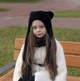 Плюшева шапка для дівчинки з вушками 50-54 р. - изображение 2
