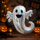 Фольгована Кулька Великий Срібний Привид 85x80см (33") Halloween - зображення 2