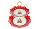 Блюдо 2-х ярусное Lefard Christmas delight Разноцветное с рисунком фарфоровое круглое 21.5см и 26.5см (163-135-985-211) - изображение 2