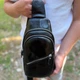 Молодёжный мужской слинг из натуральной гладкой кожи Tiding Bag сумка-слинг, мессенджер через плечо 32 x 18 x 5 см Чёрный (03330ч) - изображение 2