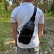 Молодёжный мужской слинг из натуральной гладкой кожи Tiding Bag сумка-слинг, мессенджер через плечо 32 x 18 x 5 см Чёрный (03330ч) - изображение 5
