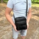 Деловая мужская барсетка премиум класса из натуральной кожи Tiding Bag деловая сумка, мессенджер 25 x 20 x 6 см Чёрная (40104ч) - изображение 6