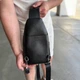 Мужской кожаный слинг Tiding Bag премиум класса через плечо из натуральной кожи сумка кросс-боди городская 30 х 18 х 5 см Чёрный (22250122) - изображение 3