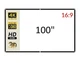 Проекционный экран 100″ 16:9, белое матовое полотно 221×124 см, антибликовый экран с чертой, люверсами и креплением для дома и офиса (204) - изображение 3