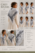 Авторська шаль із нуновойлока на шовку «Сірі річки» / Трикутна хустка із вовни мериноса - зображення 6