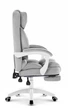 Офісне крісло Hell's Chair HC-1031 Grey White велюрове до 136 кг - изображение 3