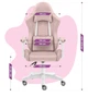 Геймерське крісло для підлітків Hell's Chair HC-1000 Kids Pink White велюр 120кг - изображение 9