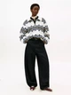 Світшот на флісі тедді жіночий Tommy Hilfiger Fair Isle Print Teddy Fleece Sweatshirt XW07316-YBL(Ecru Multi) XS Екрю (198296727760) - зображення 3