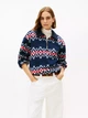 Світшот на флісі тедді жіночий Tommy Hilfiger Fair Isle Print Teddy Fleece Sweatshirt XW07316(Navy Multi) S Синій (198296728088) - зображення 1