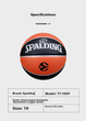 Мяч баскетбольный SPALDING 77/100 размер 7 PU - изображение 2