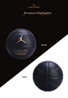 М'яч баскетбольний NIKE JORDAN Size 7 чорний-золотистий (J100825305107) - зображення 2