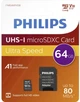 Karta pamięci Philips Ultra Speed MicroSDXC 64 GB UHS-I U1 V10 A1 + adapter SD (FM64MP45B/00) - obraz 2