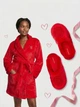 Подарочный набор Victoria's Secret: Плюшевый халат и тапочки в фирменной упаковке - Красный -XS/S-L - изображение 1