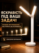 LED лампа настольная аккумуляторная складная светильник для учебы чтения работы школьника офиса дома детской с 2 поворотными плафонами сенсорным управлением регулировкой яркости 3 режимами света 3000 6500 K USB зарядкой держателем телефона 5 Вт белая - изображение 5