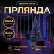 Гирлянда Роса Хвойная лапа 100 м 3000 LED Мультиколор зеленый провод новогодняя комнатная гирлянда для елки, фотозоны, декора - изображение 1