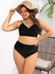 Женский раздельный купальник бикини Plus Size больших размеров с высокими плавками и леопардовым принтом 4XL черный - изображение 5