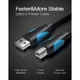 Кабель для принтера USB 2.0 AM/BM 2.0m black Vention (VAS-A16-B200) - зображення 2