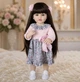 Реалістична лялька Reborn Baby Doll Seline 55 см — вінілова дівчинка з довгим темним волоссям та аксесуарами, можна купати (RB090) - зображення 5
