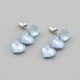 Серьги с кристаллами Swarovski 53212 размер 27х10 мм цвет голубой опал вес 5.9 г позолота Белое Золото - изображение 1