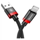 Дата кабель USB 2.0 AM to Lightning 2.0m 1.5A red-black Baseus (CALKLF-C19) - зображення 1