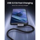 Дата кабель USB 3.0 AM to USB-C 1.0m 3A US385 90° Black Ugreen (20299) - зображення 2