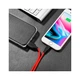 Дата кабель USB 2.0 AM to Lightning 1.0m 2A silicone X21 black+red HOCO (6957531071372) - зображення 4