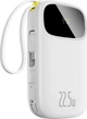 УМБ Baseus EnerFill FC31 Digital Display With 2 Built-In Cables 20000 mAh 22.5W PD Moon White (P10082107213-00) - зображення 2