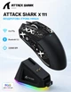 Миша бездротова ігрова ATTACK SHARK X11 Радіо 2.4Ghz + Bluetooth 5.2 + Док-станція. Чорна - зображення 1