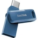 Флеш-накопичувач SanDisk Ultra Dual Drive Go 128Gb 2 виходи Type-C + USB 3.1 (SDDDC3-128G-G46NB) синій - зображення 1