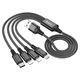 Кабель HOCO X76 4-in-1 Super charging cable (iP+iP+Type-C+Micro) Black (6931474767417) - зображення 4
