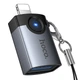 Перехідник HOCO UA36B C male to USB female OTG transparent adapter Black (6942007675628) - зображення 1